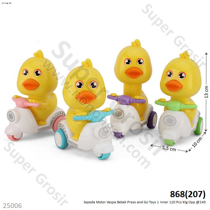 Press and Go Sepeda Motor Vespa Bebek P/G Toys 953-002 1 Inner 144 Pcs Ktg Opp @288