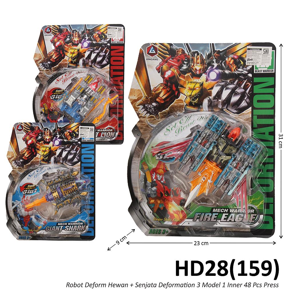 Robot Deform Hewan + Senjata Deformation 3 Model 1 Inner 48 Pcs Press @96