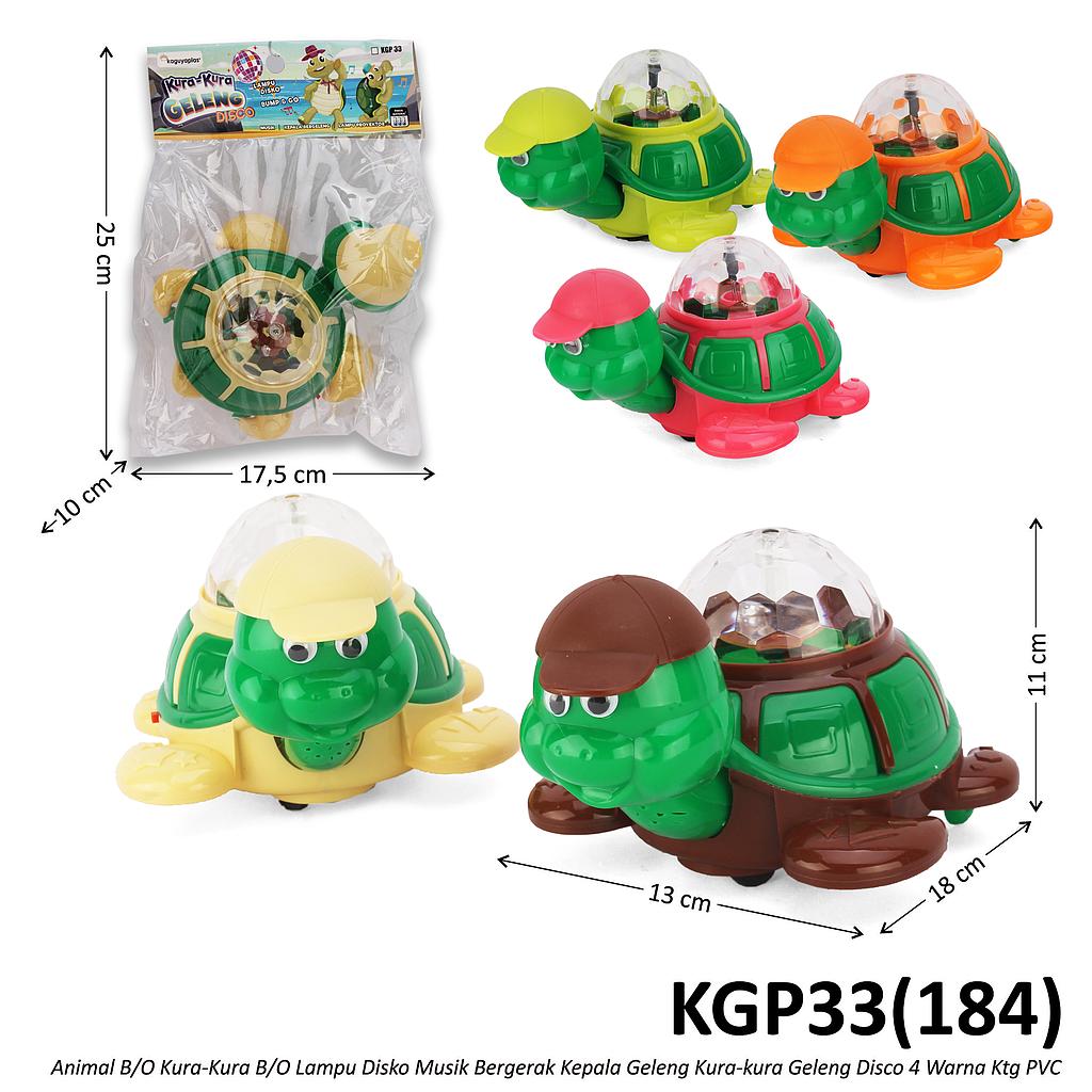 Hewan Kura-Kura B/O Jalan Kepala Geleng Musik Lampu Disko Ktg PVC @72