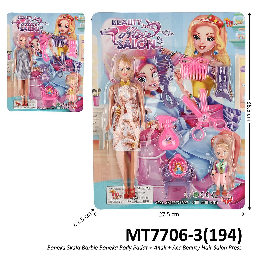 Boneka Barbie Set Salon dan Anak Body Padat Beauty Hair Salon Press @132