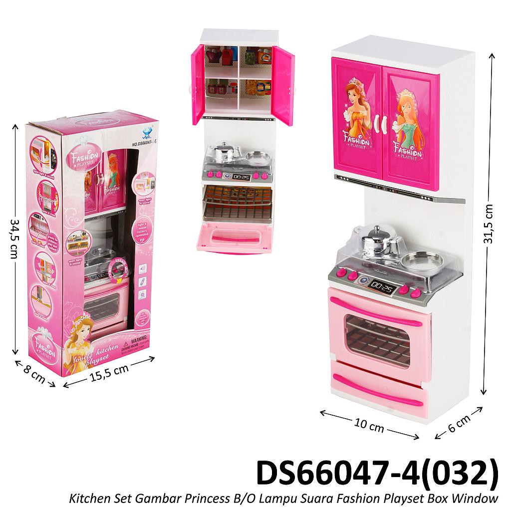 Kitchen Set Gambar Princess B/O Lampu Suara Fashion Playset Box Window @48