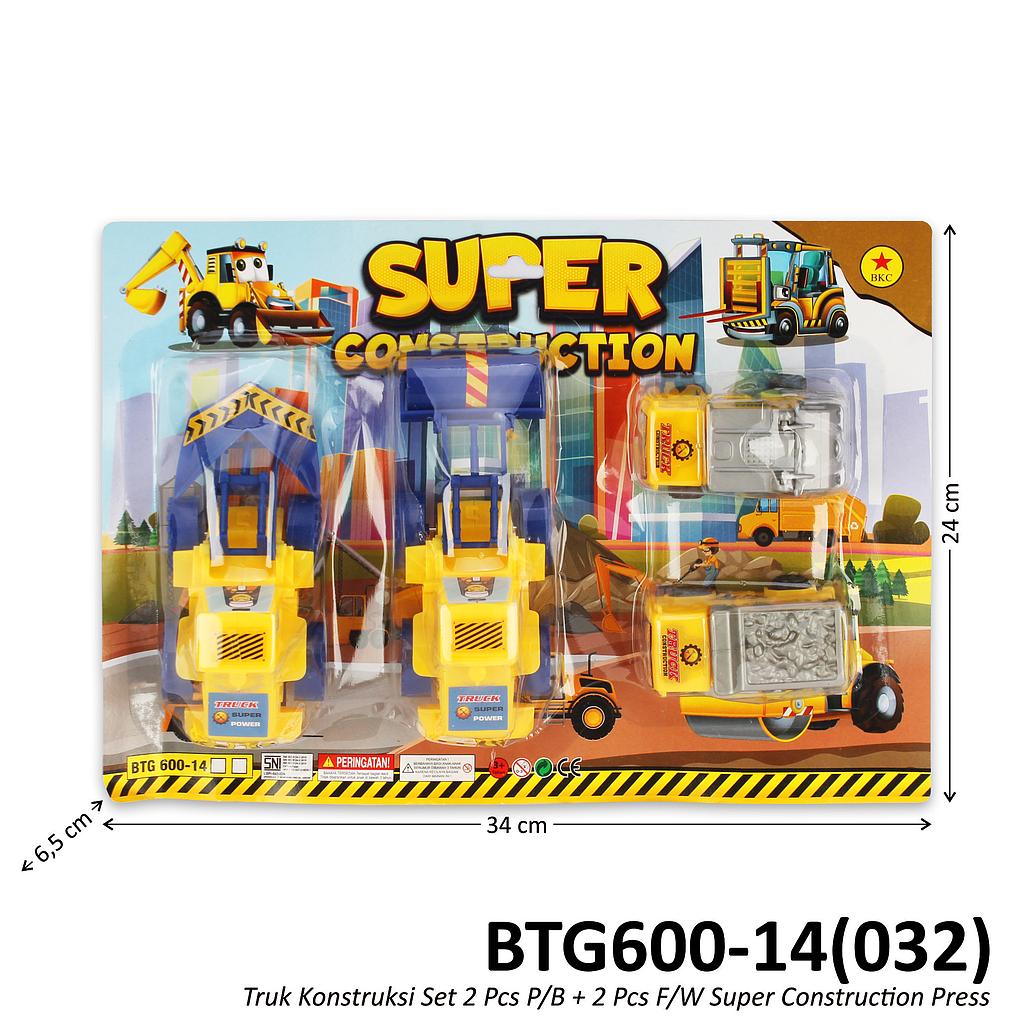 Kendaraan Konstruksi 4 Pcs 2 Pcs F/W 2 Pcs P/B 8 cm Super Construction Press @90