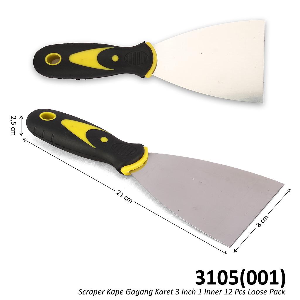 Scraper / Kape Gagang Karet 3 Inch 1 Inner 12 Pcs Loose Pack @240