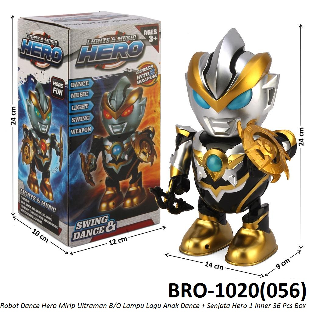 Robot Dance Ultraman B/O Lampu Lagu Anak Dance + Senjata Hero 1 Inner 36 Pcs Box @72