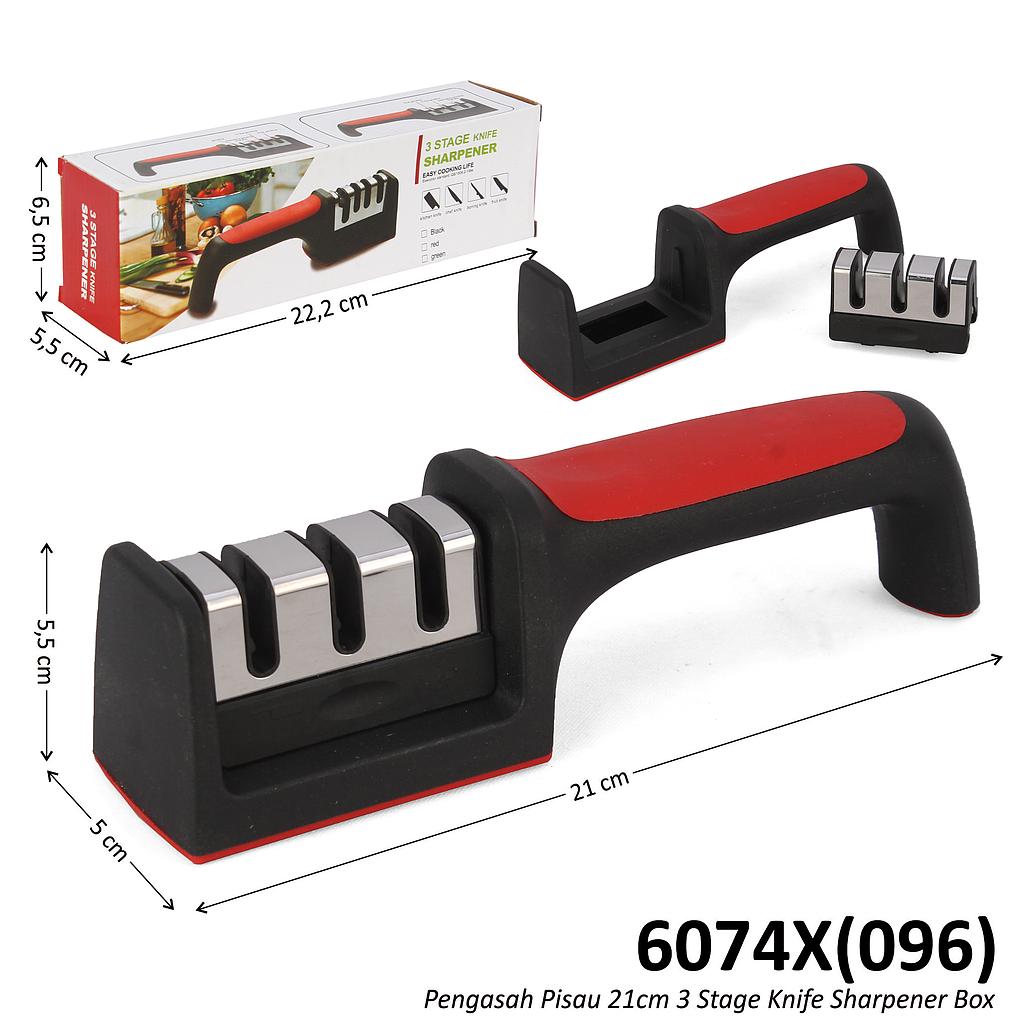 Pengasah Pisau 21cm 3 Stage Knife Sharpener Box @144