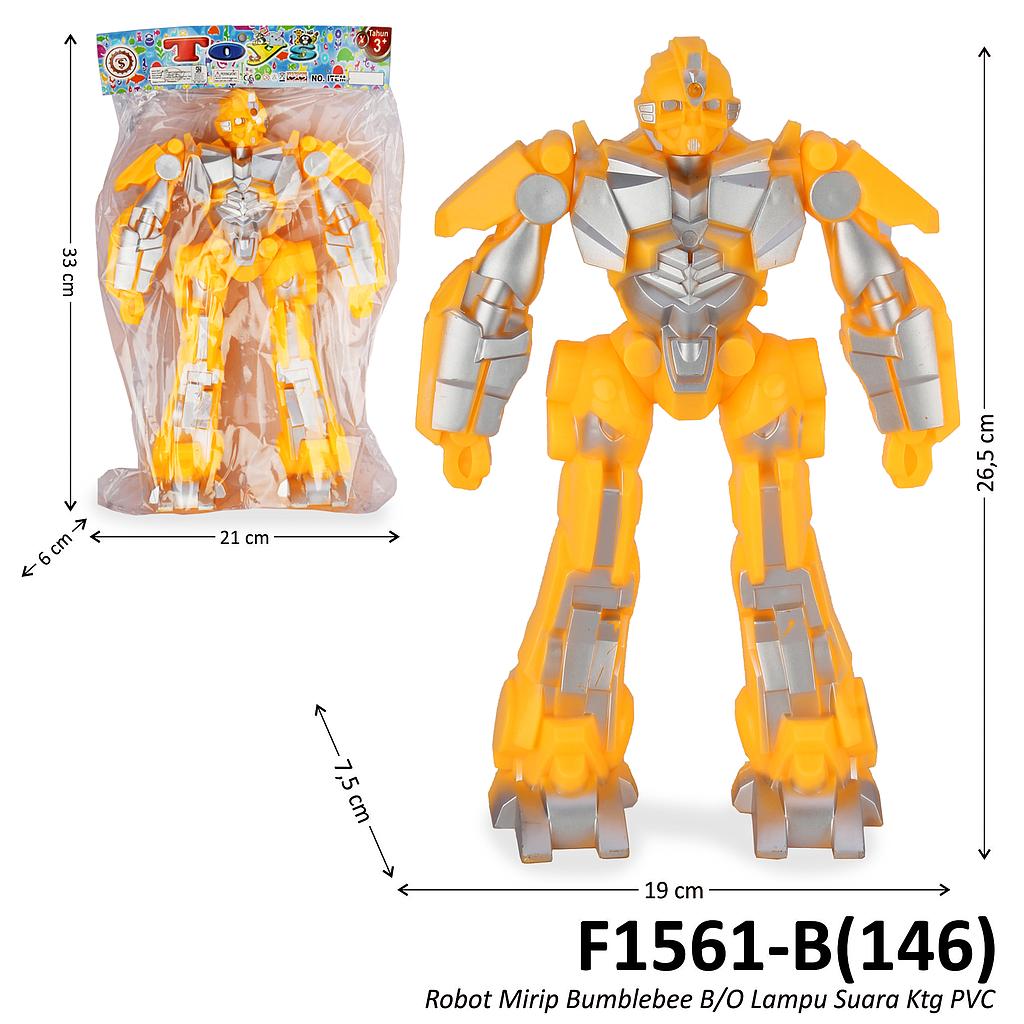 Robot Bumblebee B/O Lampu Suara Ktg PVC @96