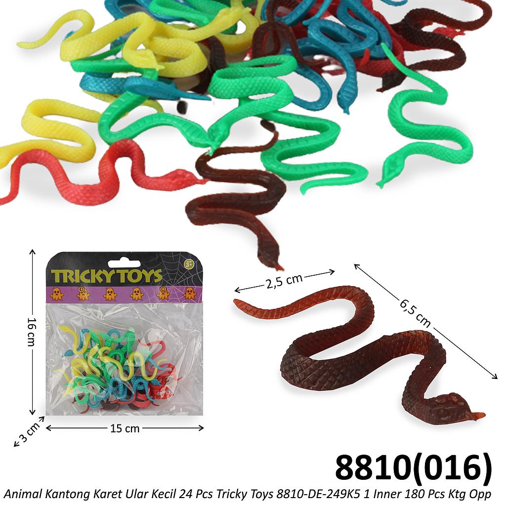 Hewan Ular Karet 24 Pcs Tricky Toys 8810-DE-249K5 1 Inner 180 Pcs Ktg Opp @360