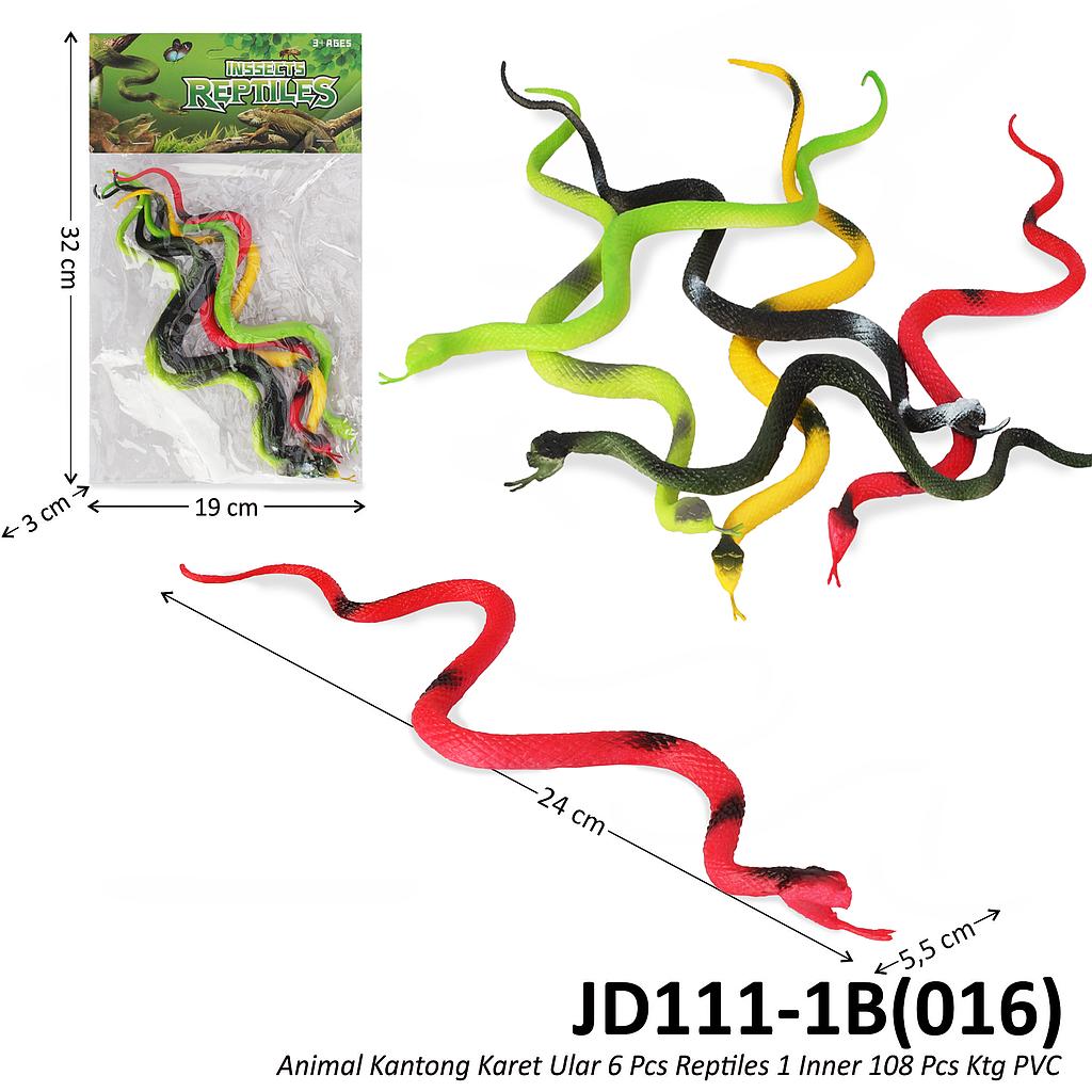 Hewan Ular Karet Set 6 Pcs Reptiles 1 Inner 108 Pcs Ktg PVC @216