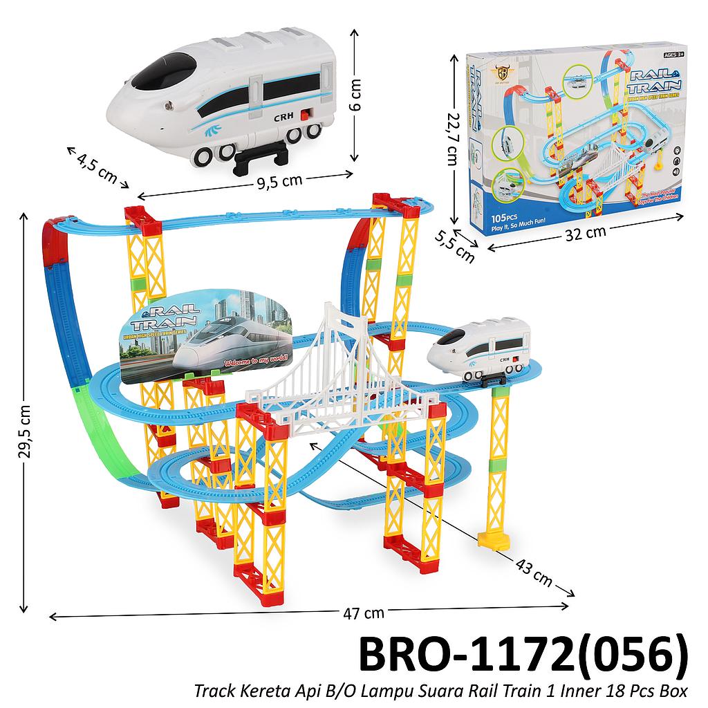 Track Kereta Api + Kereta Api B/O Lampu Suara Rail Train 1 Inner 18 Pcs Box @36