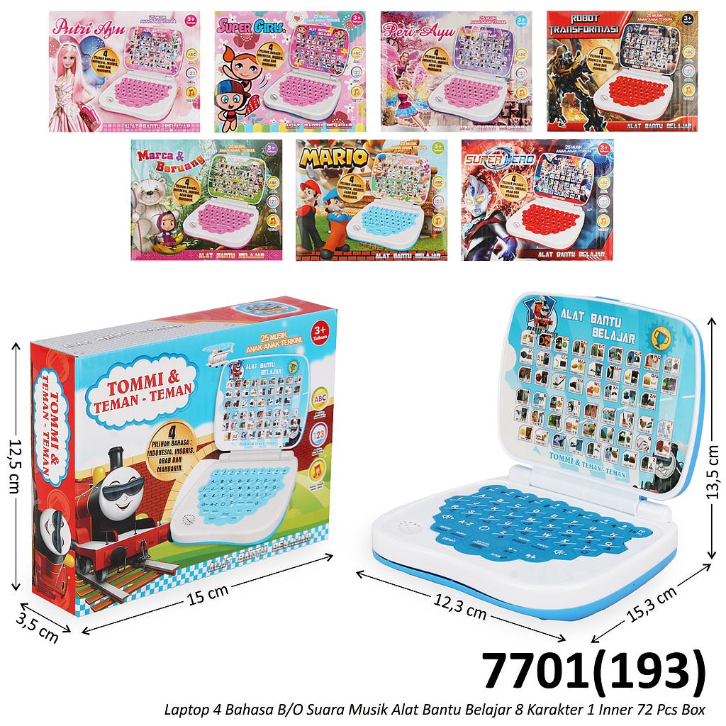 Laptop 4 Bahasa B/O Suara Musik  Alat Bantu Belajar 8 Karakter 1 Inner 72 Pcs Box @144