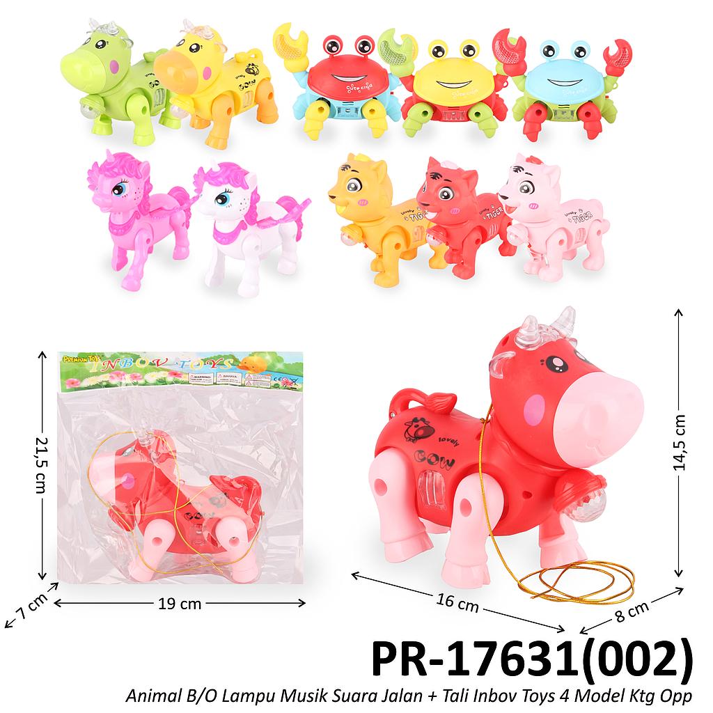 Hewan + Tali B/O Jalan Musik Suara Lampu Inbov Toys 4 Jenis Ktg Opp @120