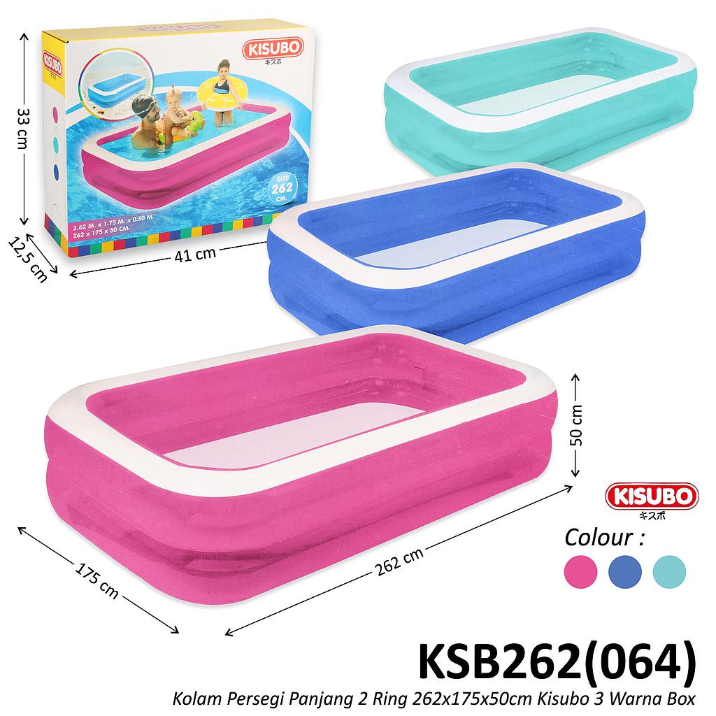 Kolam Renang Anak Persegi Panjang 2 Ring 262x175x50 cm Kisubo Box @4