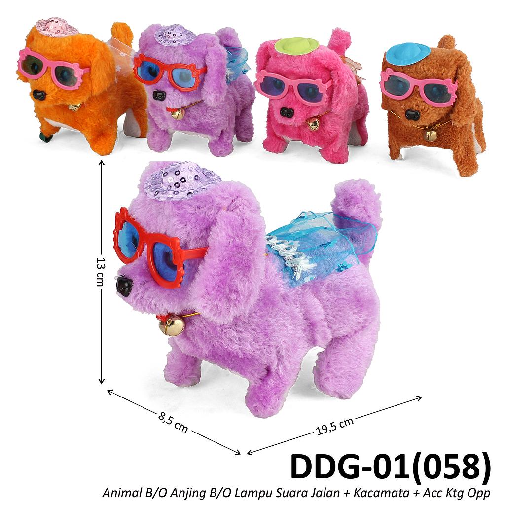 Boneka Anjing B/O Jalan Suara Lampu 4 Warna Ktg Opp @140