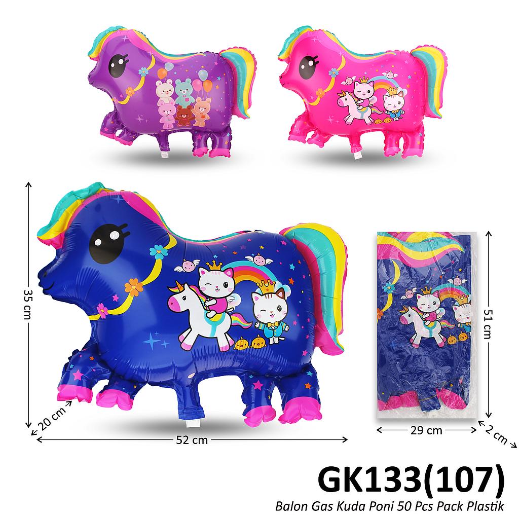Balon Gas Kuda Poni 50 Pcs Pack Plastik @60 
