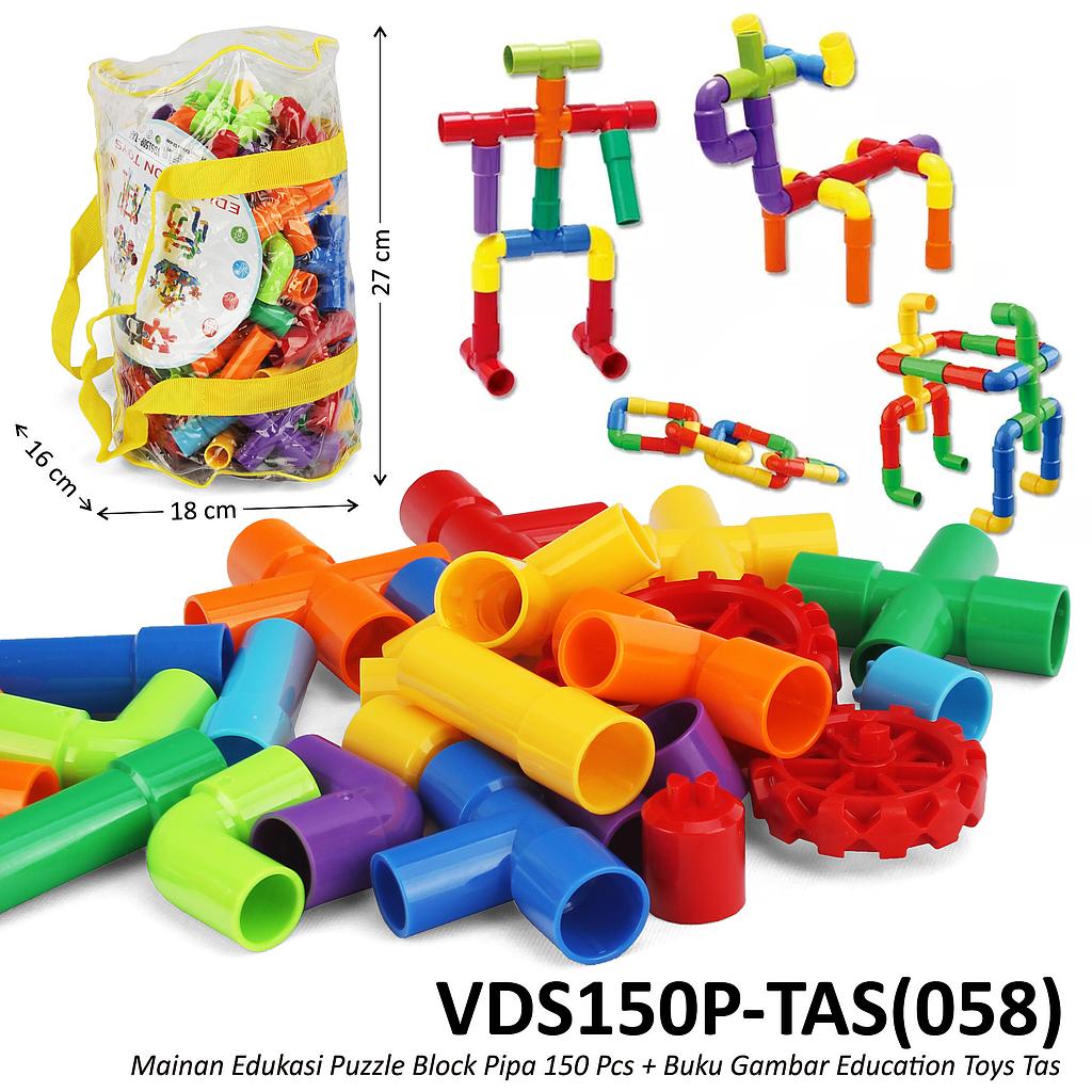 Block Pipa 150 Pcs + Buku Gambar Education Toys Tas @30