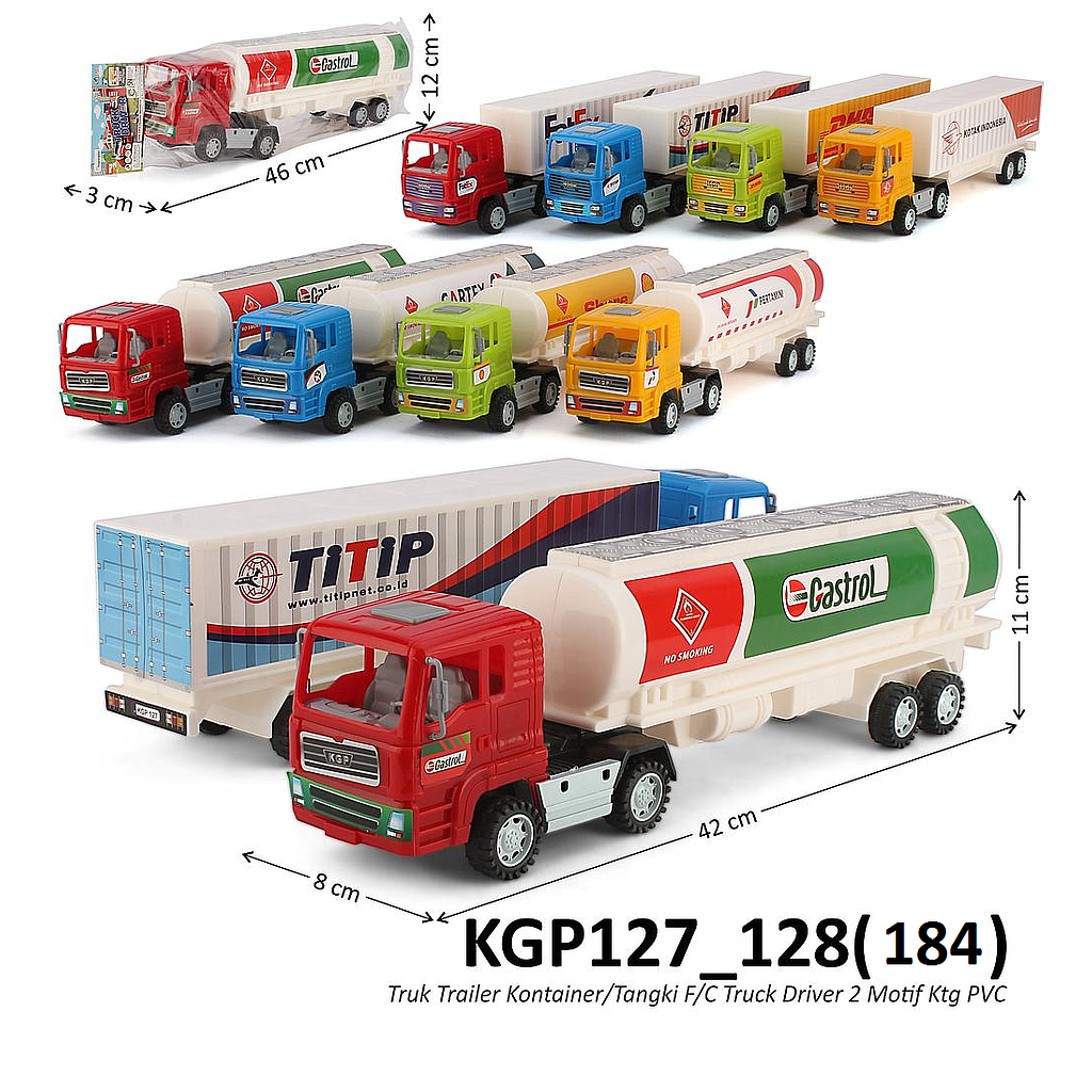 Truk Trailer (Kontainer / Tangki) F/C 44 cm Truck Driver Ktg PVC @72