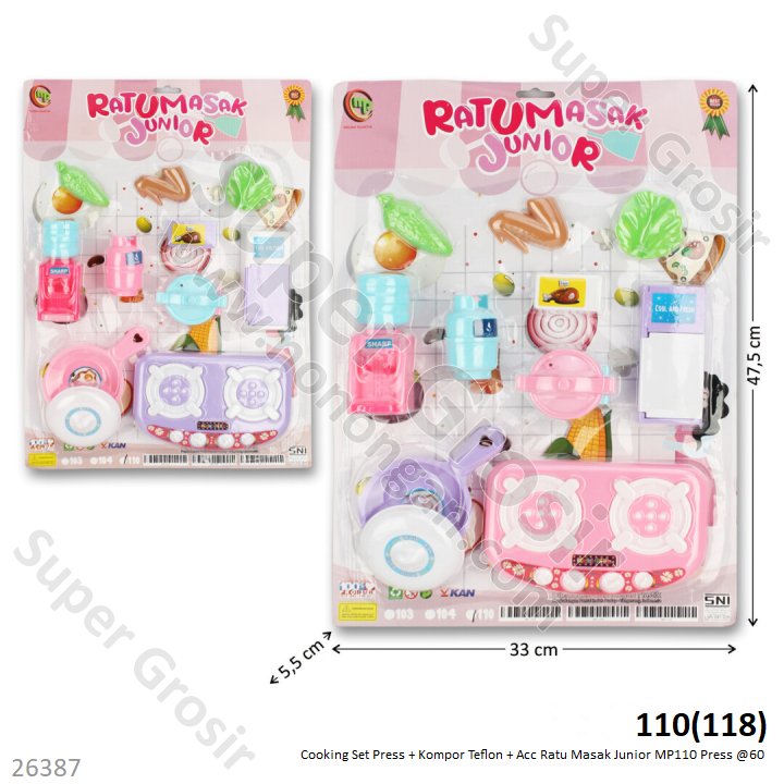Cooking Set Press Kompor Teflon + Acc Ratu Masak Junior MP110 Press @60