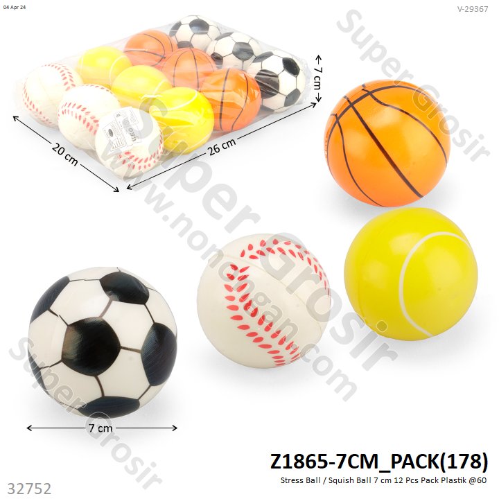 Squishy Bola 6,5 cm 12 Pcs Pack Plastik @60