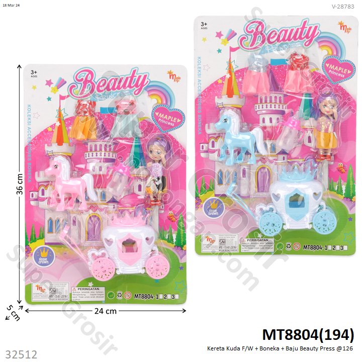 Kereta Kuda Set Boneka Anak Baju dan Botol Susu F/W Beauty Press @126