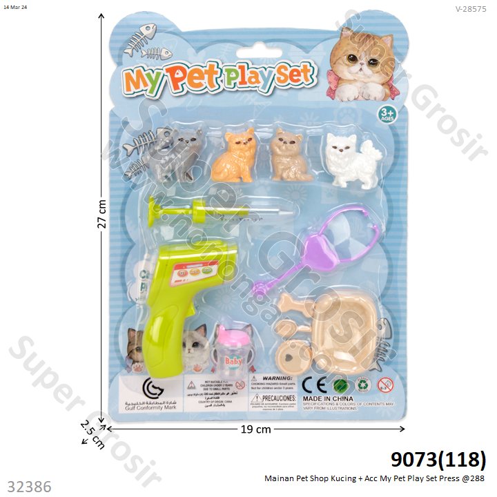 Mainan Pet Shop Set Kucing dan Dokter Set My Pet Play Set Press @288