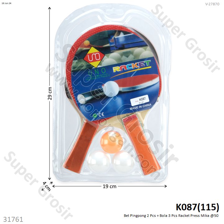 Bet Pingpong 2 Pcs Set Bola 3 Pcs Racket Press Mika @50