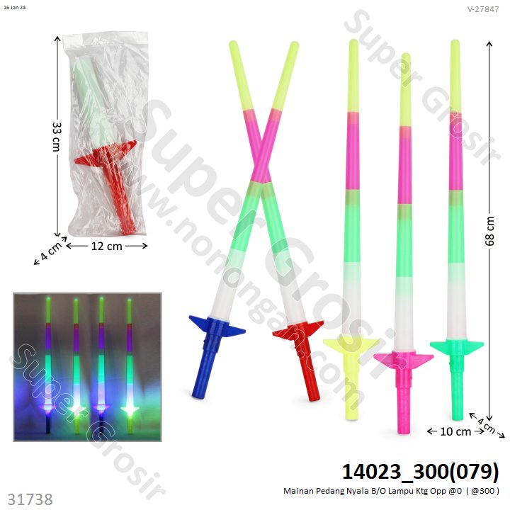 Pedang Pelangi B/O Lampu Ktg Opp @360