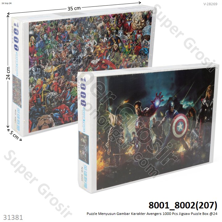 Puzzle Menyusun Gambar Karakter Avengers 1000 Pcs Jigsaw Puzzle Box @24