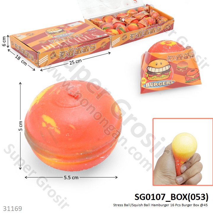 Squishy Hamburger 16 Pcs Burger Box @45