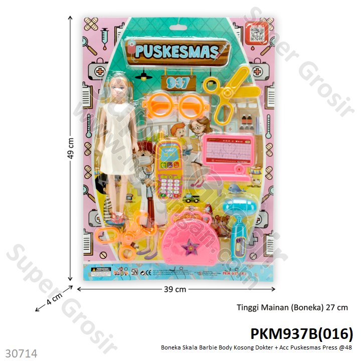 Dokter Set Boneka Barbie + Acc Puskesmas Press @48