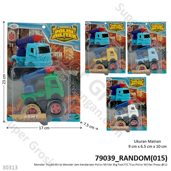 Monster Trucks Monster Jam Kendaraan Polisi Militer Big Foot F/C Trux Polisi Militer Press @12