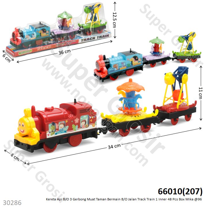 Kereta Api 3 Gerbong Muat Taman Bermain B/O Jalan Track Train 1 Inner 48 Pcs Box Mika @96