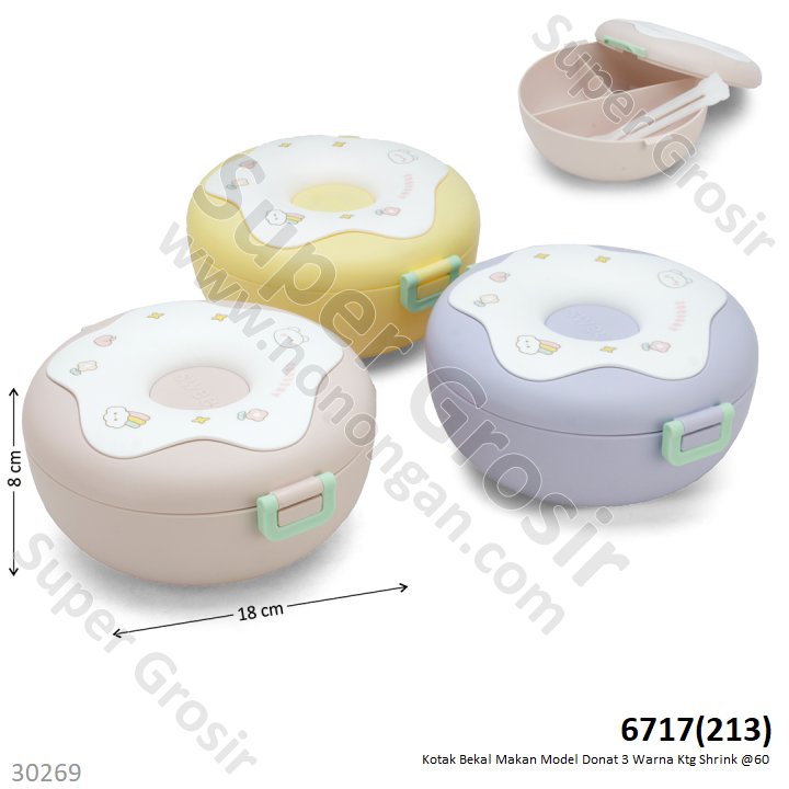 Lunch Box Donat 3 Warna Ktg Shrink @60