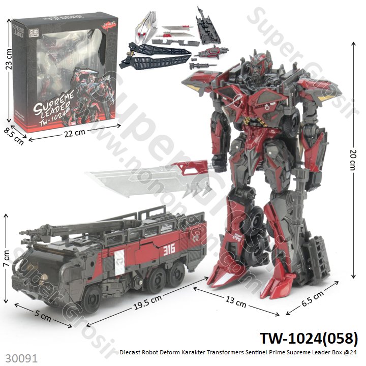 Diecast Robot Deform Karakter Transformers Sentinel Prime Supreme Leader Box @24