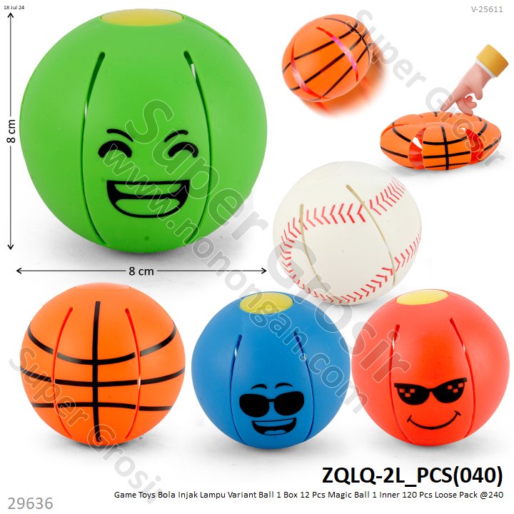 Game Toys Bola Injak Lampu Variant Ball 1 Box 12 Pcs Magic Ball 1 Inner 120 Pcs Loose Pack @240