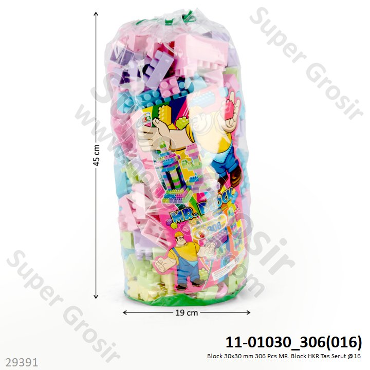 Block 30x30 mm 306 Pcs MR. Block HKR Tas Serut @16
