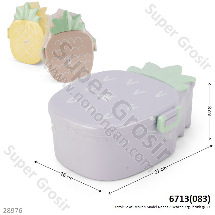 Lunch Box Nanas 3 Warna Ktg Shrink @60