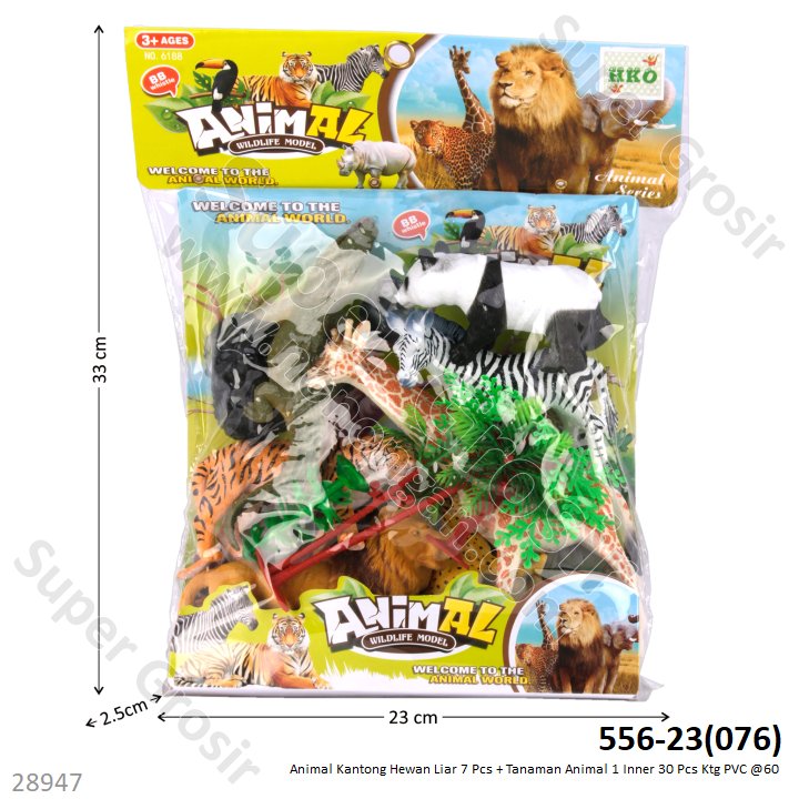 Hewan Liar 7 Pcs + Tanaman Animal 1 Inner 30 Pcs Ktg PVC @60