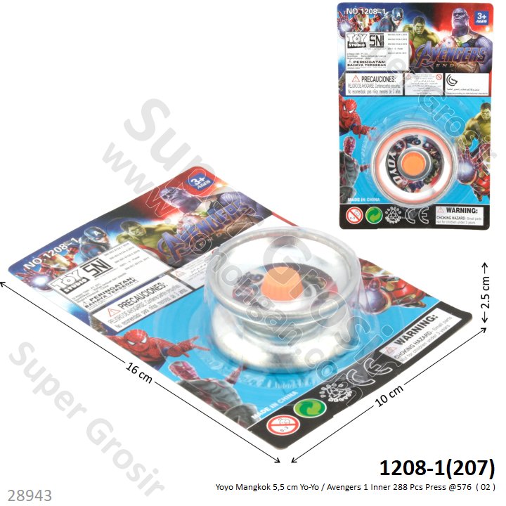 Yoyo Mangkok Yo-Yo / Avengers 1 Inner 288 Pcs Press @576
