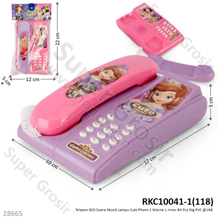 Telepon B/O Musik Suara Lampu Cute Phone 2 Warna 1 Inner 84 Pcs Ktg PVC @168