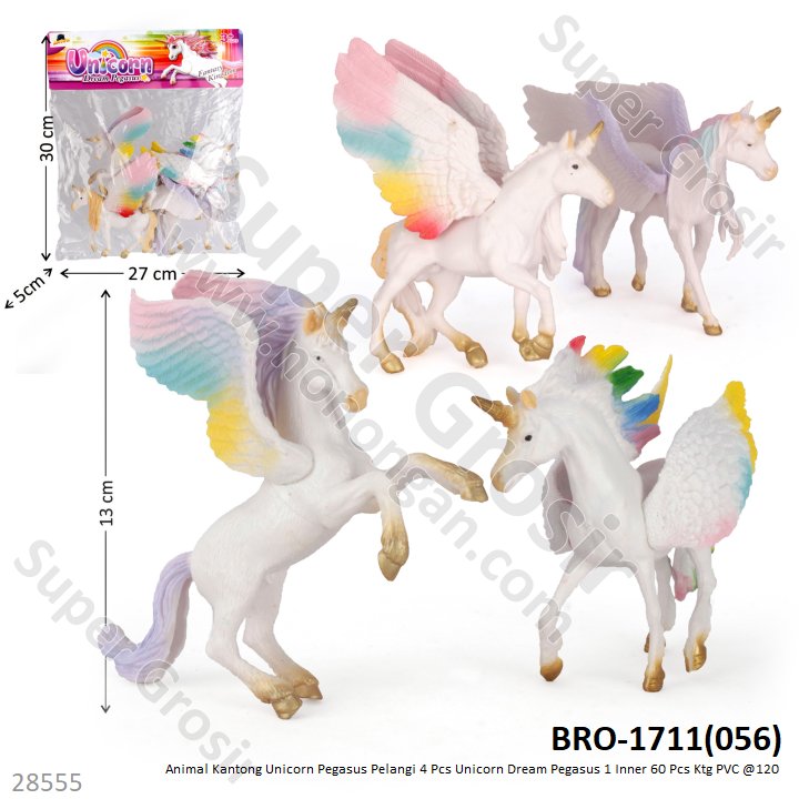 Hewan Pegasus Pelangi 4 Pcs Unicorn Dream Pegasus 1 Inner 60 Pcs Ktg PVC @120