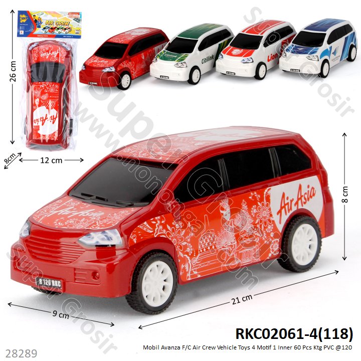 Mobil Toyota Avanza F/C Air Crew Vehicle Toys 4 Motif 1 Inner 60 Pcs Ktg PVC @120
