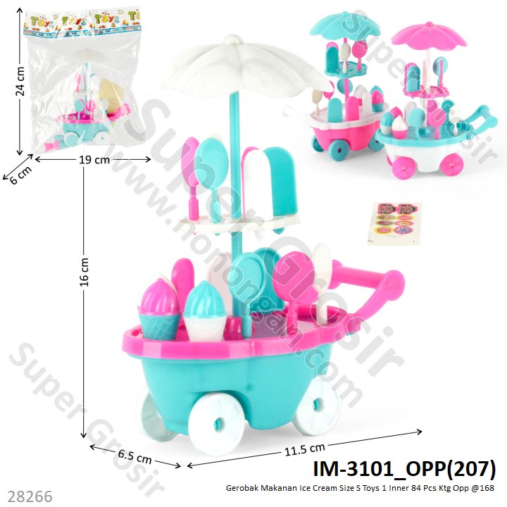 Gerobak Makanan Ice Cream Size S Toys 1 Inner 84 Pcs Ktg Opp @168
