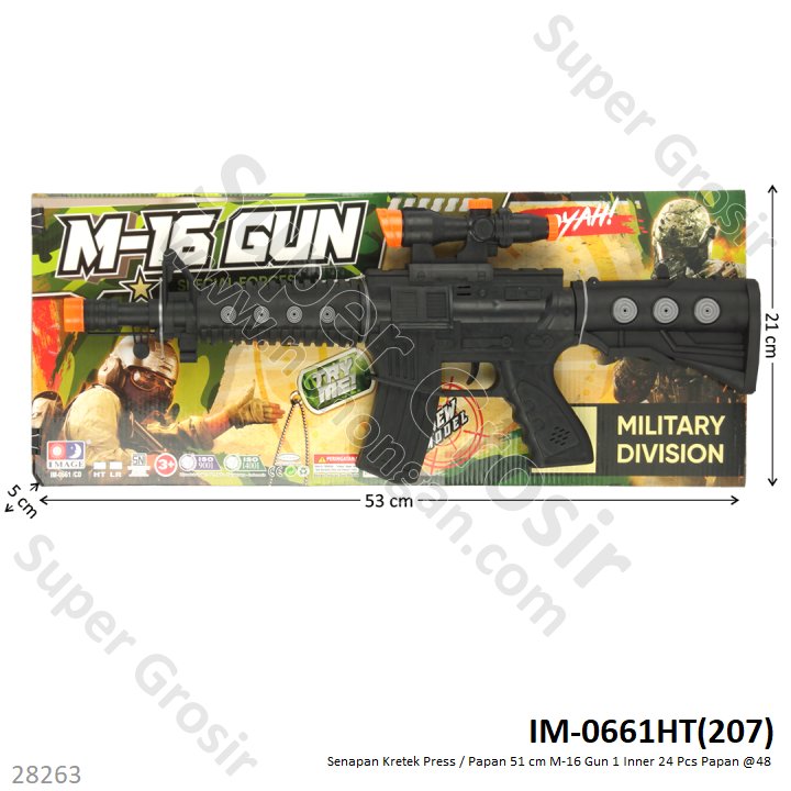 Senapan Kretek 51 cm M-16 Gun 1 Inner 24 Pcs Papan @48