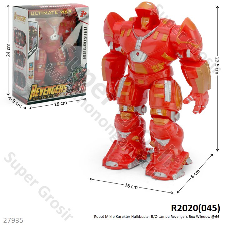 Robot Hulkbuster B/O Lampu Revengers Box Window @66