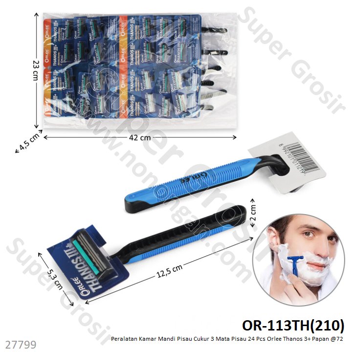 Pisau Cukur 3 Mata Pisau 24 Pcs Orlee Xavier 3+ OR-113TH Renteng @72