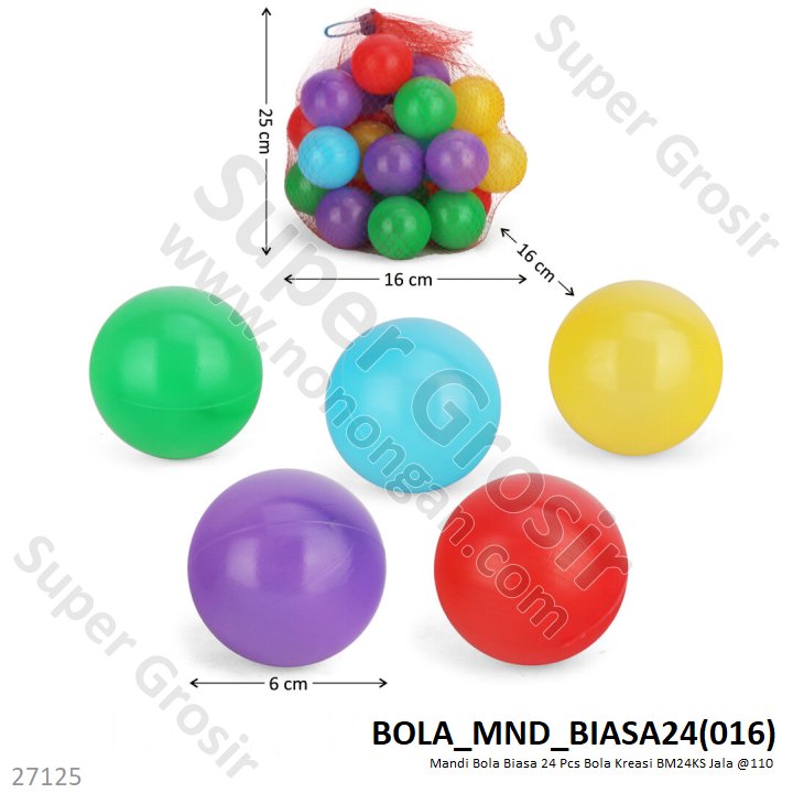 Mandi Bola Biasa 24 Pcs Bola Kreasi BM24KS Jala @110
