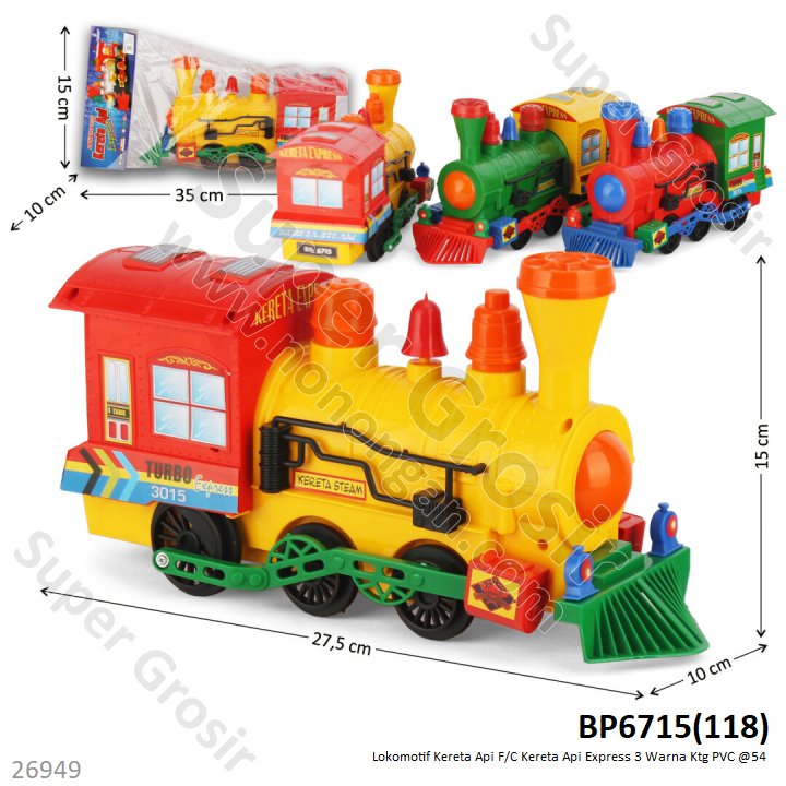 Lokomotif Kereta Api F/C Kereta Api Express 3 Warna Ktg PVC @54