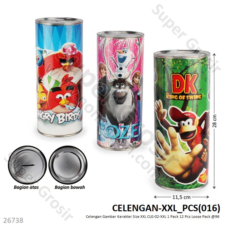 Celengan XXL Tanpa Tutup Gambar Karakter CLG-12-JUMBO 1 Pack 6 Pcs Loose Pack @72