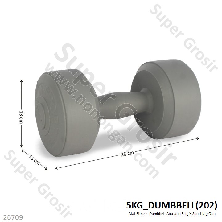 Dumbbell Abu-abu 5 kg X-Sport Ktg Opp @6