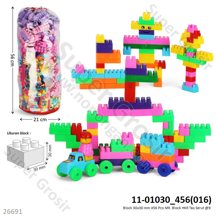 Block 30x30 mm 456 Pcs MR. Block HKR Tas Serut @9